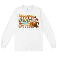 White leaves and lattes Long Sleeve Tee - CowGirlArtShop