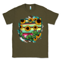 Army Green Ohio Map Sunflower Cactus Serape Classic Tee - RanaPortraitStore