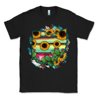 Black Ohio Map Sunflower Cactus Serape Classic Tee - RanaPortraitStore