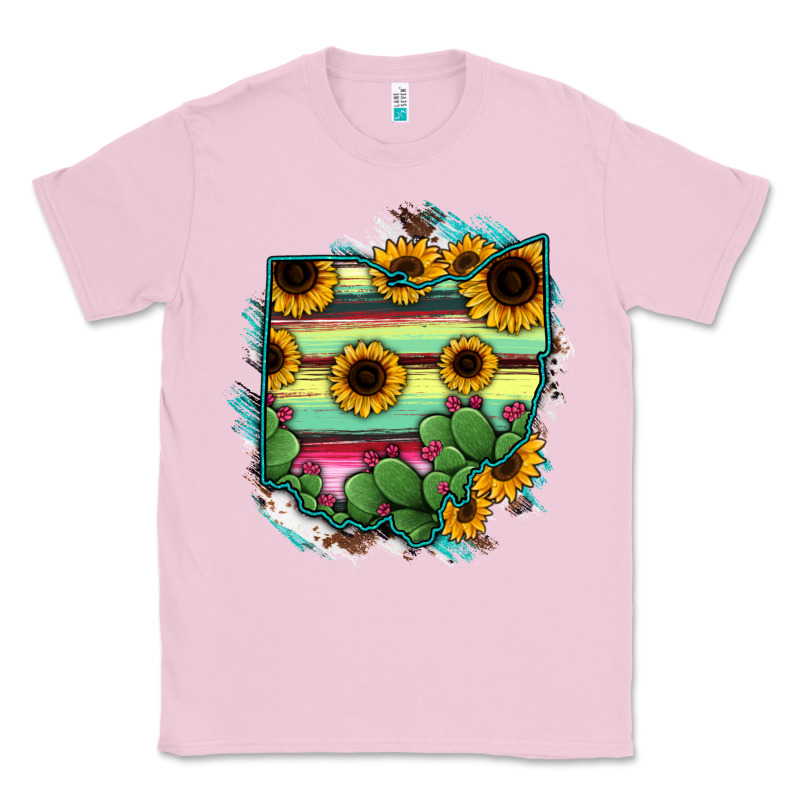 Ohio Map Sunflower Cactus Serape Classic Tee by RanaPortraitStore | Teevron