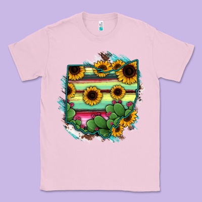 Ohio Map Sunflower Cactus Serape Classic Tee Designed By Ranaportraitstore