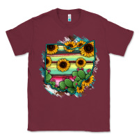 Burgundy Ohio Map Sunflower Cactus Serape Classic Tee - RanaPortraitStore