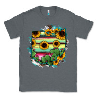 Charcoal Heather Ohio Map Sunflower Cactus Serape Classic Tee - RanaPortraitStore