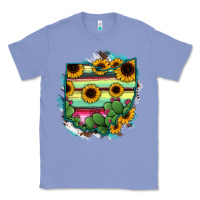 Colony Blue Ohio Map Sunflower Cactus Serape Classic Tee - RanaPortraitStore