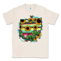 Natural Ohio Map Sunflower Cactus Serape Classic Tee - RanaPortraitStore