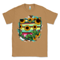 Toasted Coconut Ohio Map Sunflower Cactus Serape Classic Tee - RanaPortraitStore