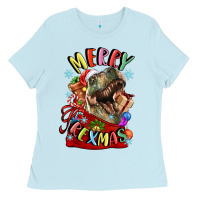 T Rex Merry Rexmas Ladies Tee | Teevron