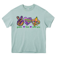 Peace Love Mardi Gras Heavy Core Tee | Teevron