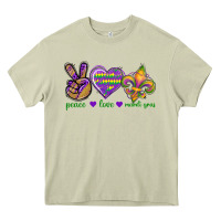 Mossy Peace Love Mardi Gras Heavy Core Tee - BundleAndBundleShop