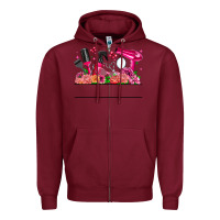 Burgundy Hair Stylist Your Textt Zipper Hoodie - CowhideDigitalArt