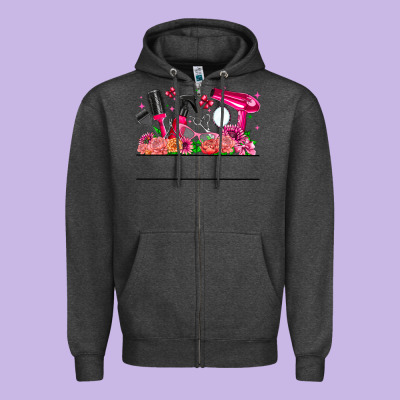 Hair Stylist Your Textt Zipper Hoodie Designed By Cowhidedigitalart