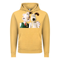 Vintage Mustard the man with his dog taking selfie w.a.l.l.a.c.e Vintage Hoodie - lanVoArt