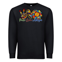 Black peace love autism sunflower Premium Sweatshirt - RacoonDesign