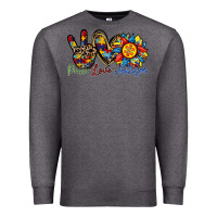 Charcoal Heather peace love autism sunflower Premium Sweatshirt - RacoonDesign