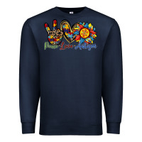 Navy peace love autism sunflower Premium Sweatshirt - RacoonDesign