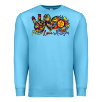 Ocean Blue peace love autism sunflower Premium Sweatshirt - RacoonDesign