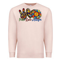 Pale Pink peace love autism sunflower Premium Sweatshirt - RacoonDesign