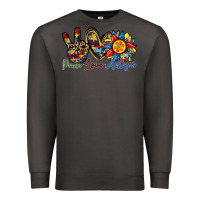Smoke peace love autism sunflower Premium Sweatshirt - RacoonDesign
