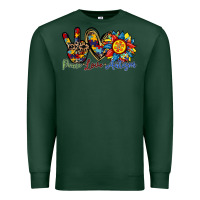 Sports Green peace love autism sunflower Premium Sweatshirt - RacoonDesign