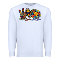 White peace love autism sunflower Premium Sweatshirt - RacoonDesign