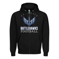 Black stl battlehawks football! xfl Zipper Hoodie - lanVoArt