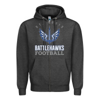 Charcoal Heather stl battlehawks football! xfl Zipper Hoodie - lanVoArt
