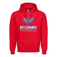 Red stl battlehawks football! xfl Zipper Hoodie - lanVoArt