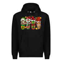 Black christmas coffee cups gnomies Premium Hoodie - FaDigitalArtStudio