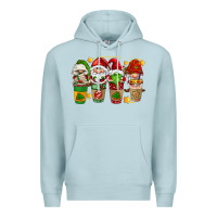 Blue Mist christmas coffee cups gnomies Premium Hoodie - FaDigitalArtStudio