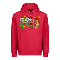 Cardinal christmas coffee cups gnomies Premium Hoodie - FaDigitalArtStudio