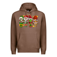 Chestnut christmas coffee cups gnomies Premium Hoodie - FaDigitalArtStudio