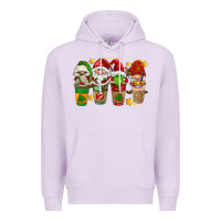 Lilac christmas coffee cups gnomies Premium Hoodie - FaDigitalArtStudio