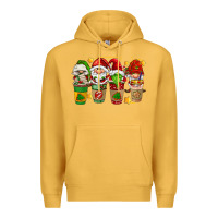 Mustard christmas coffee cups gnomies Premium Hoodie - FaDigitalArtStudio