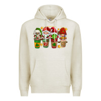 Oatmeal Heather christmas coffee cups gnomies Premium Hoodie - FaDigitalArtStudio