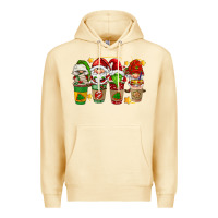 Pina Colada christmas coffee cups gnomies Premium Hoodie - FaDigitalArtStudio