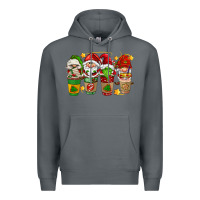 Rock christmas coffee cups gnomies Premium Hoodie - FaDigitalArtStudio