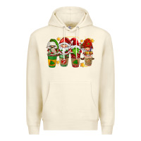 Sandshell christmas coffee cups gnomies Premium Hoodie - FaDigitalArtStudio