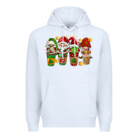 White christmas coffee cups gnomies Premium Hoodie - FaDigitalArtStudio