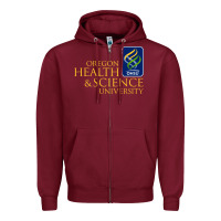 Burgundy oregon health & science university (ohsu) Zipper Hoodie - lanVoArt