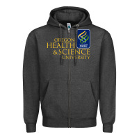 Charcoal Heather oregon health & science university (ohsu) Zipper Hoodie - lanVoArt