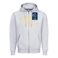 Heather Grey oregon health & science university (ohsu) Zipper Hoodie - lanVoArt