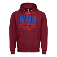 Burgundy wfan sports radio new york Zipper Hoodie - lanVoArt