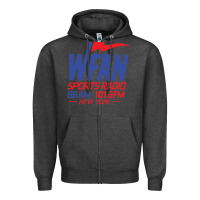 Charcoal Heather wfan sports radio new york Zipper Hoodie - lanVoArt