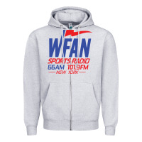 Heather Grey wfan sports radio new york Zipper Hoodie - lanVoArt