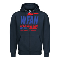Navy wfan sports radio new york Zipper Hoodie - lanVoArt