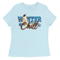 Baby Blue Winter Chill Penguin Ladies Tee - LillyAllenDesigns