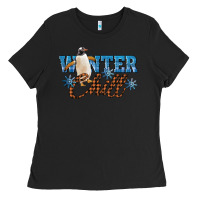 Black Winter Chill Penguin Ladies Tee - LillyAllenDesigns