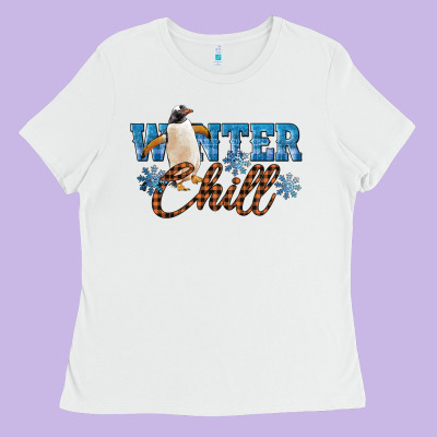 Winter Chill Penguin Ladies Tee Designed By Lillyallendesigns