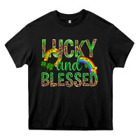Black Lucky And Blessed St Patricks Heavy Core Tee - BundleAndBundleShop
