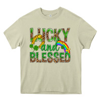Mossy Lucky And Blessed St Patricks Heavy Core Tee - BundleAndBundleShop
